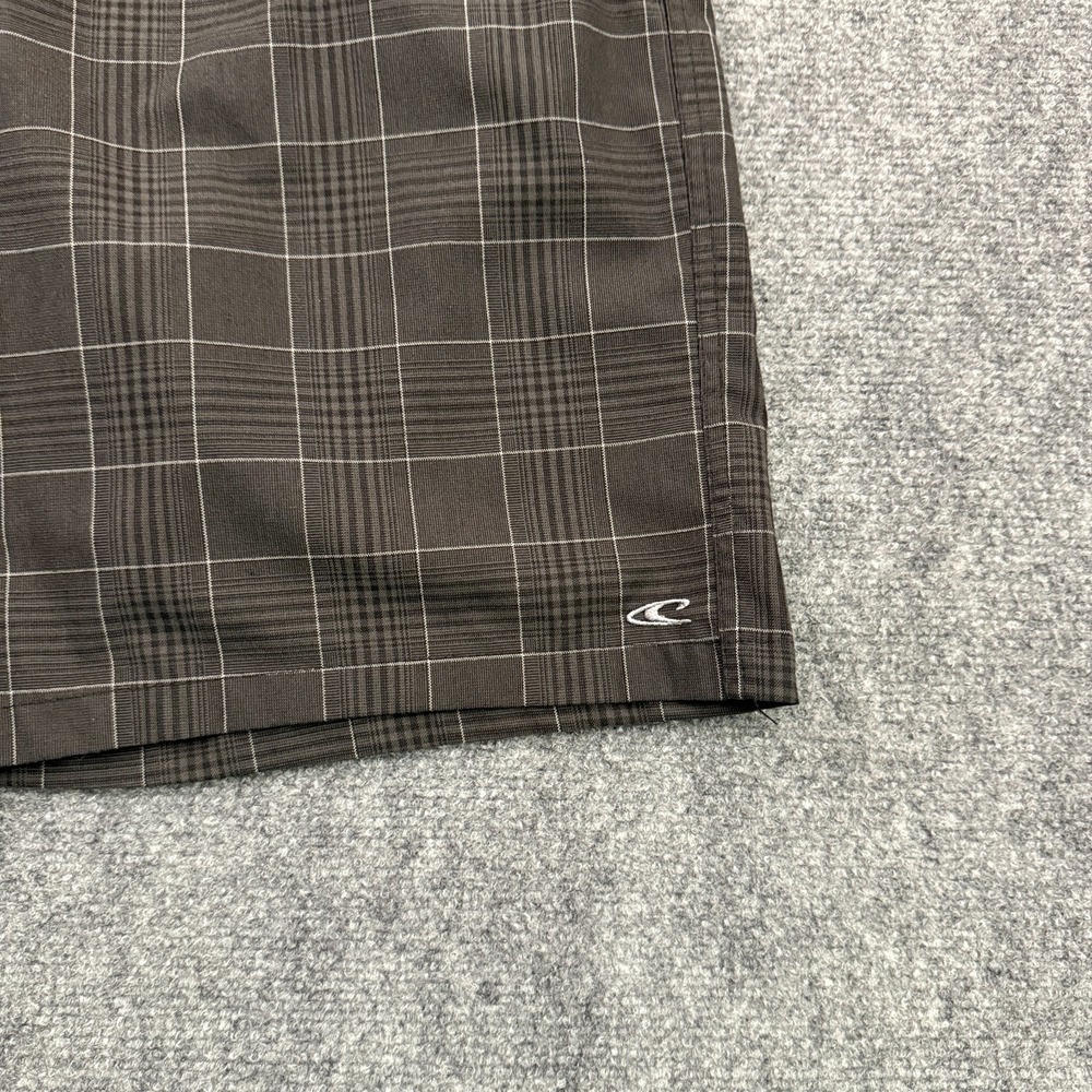 O'Neill Mens Plaid Hybrid Walk Shorts Size 36 Black Golf Casual Flat Front 11" - Picture 3 of 11